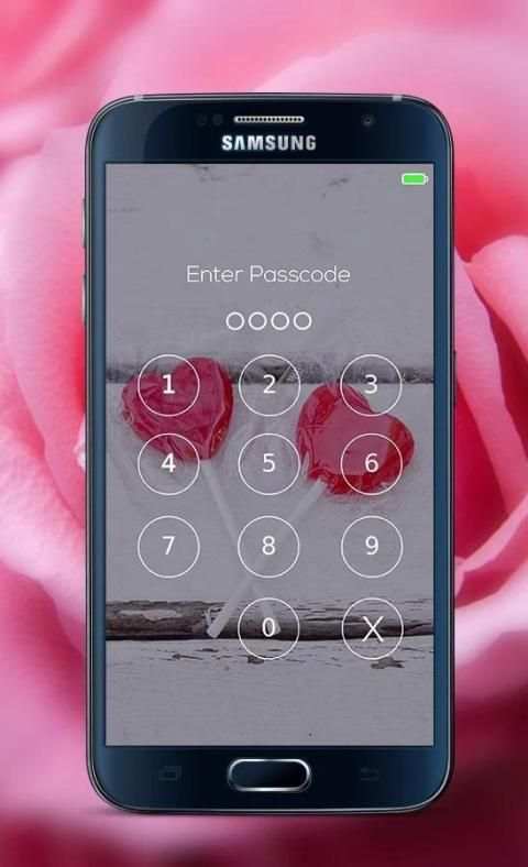 Pink Love password Lock Screen скриншот 1