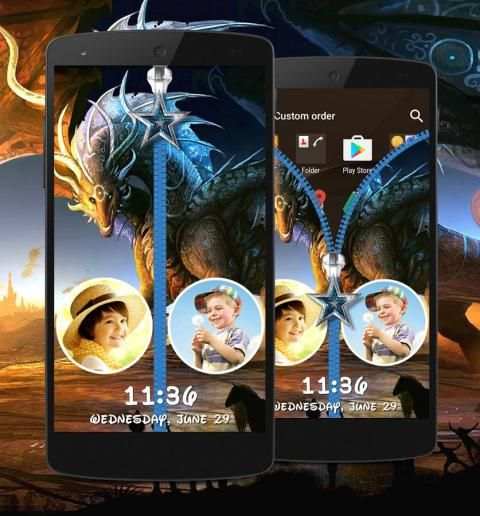 Dragon Zipper Lock Screen स्क्रीनशॉट 3