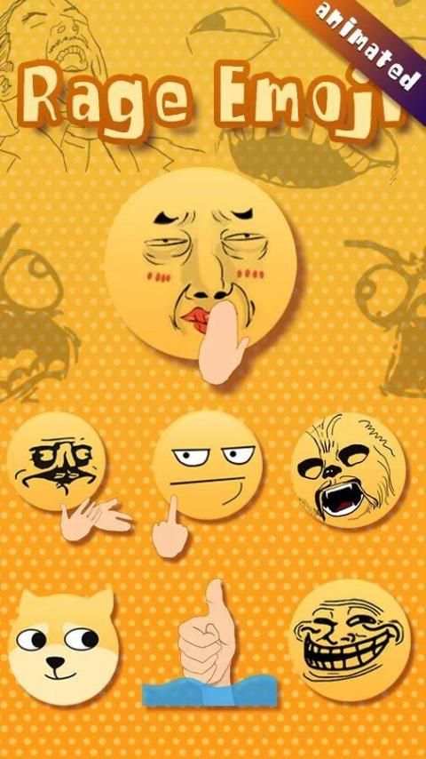 GO Keyboard Sticker Rage Emoji स्क्रीनशॉट 1