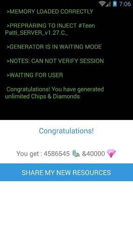 Hack Teen Patti prank screenshot 1