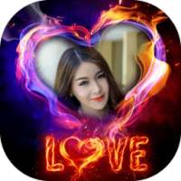 Fire Text Photo Frame on 9Apps