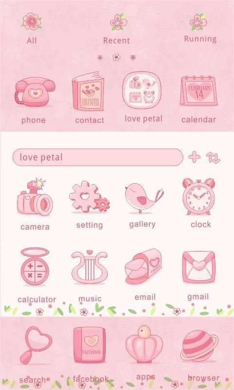 Love Petal GO Launcher Theme 3 تصوير الشاشة