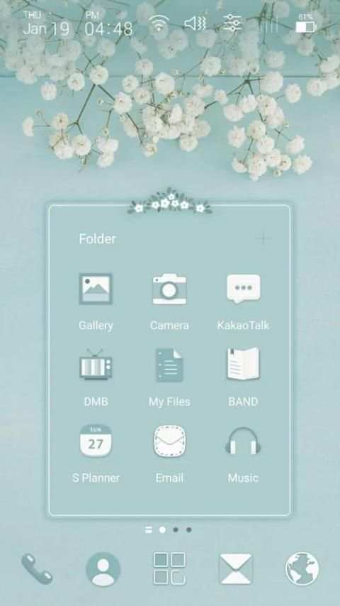 Mint gypsophila Launcher theme screenshot 3