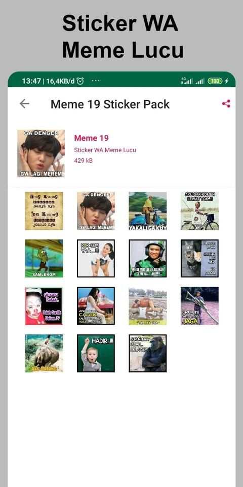 Sticker WA Meme Lucu screenshot 1