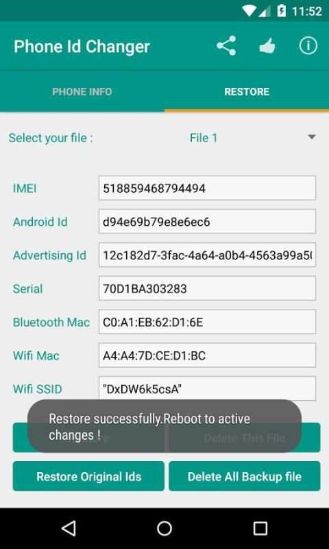 Device Id IMEI Changer Xposed स्क्रीनशॉट 2
