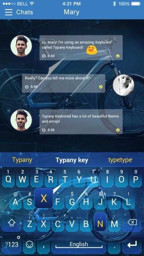 Bike or Fiction Emoji Keyboard screenshot 1