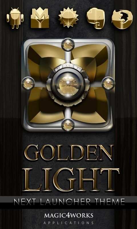 Gold Li Next Launcher theme screenshot 9