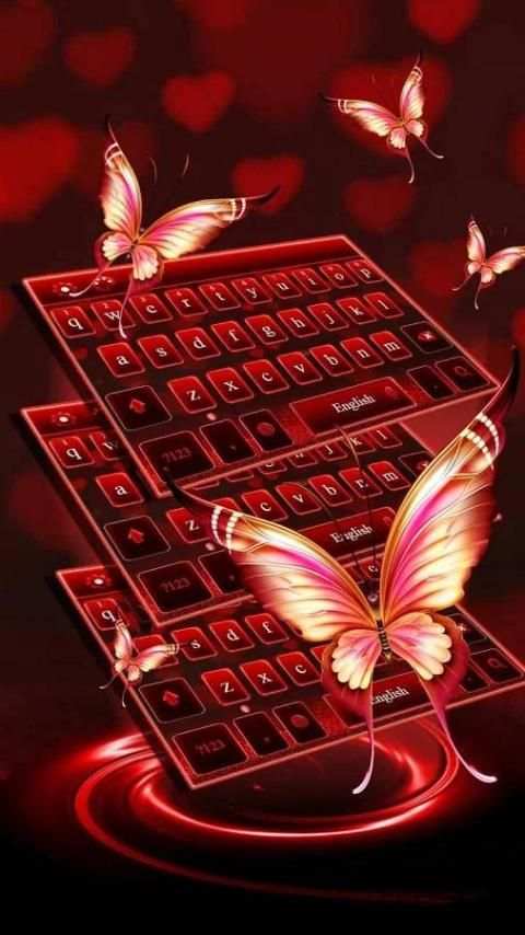 Красный Блеск Keyboard Theme скриншот 3