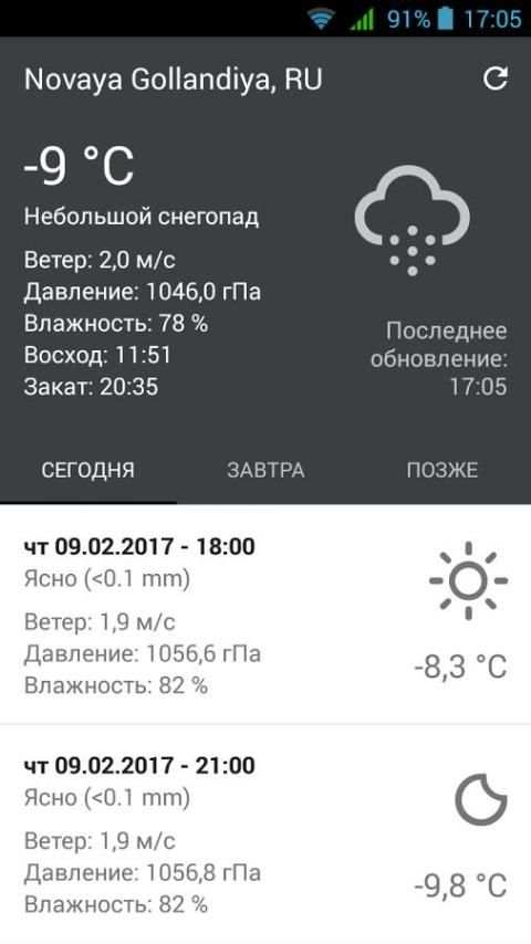 Погода в Санкт-Петербурге screenshot 2