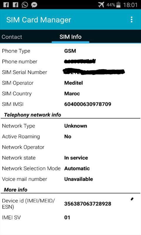 SIM Manager Contacts स्क्रीनशॉट 2