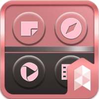 Pink and gray Launcher theme