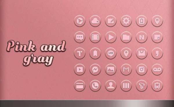 Pink and gray Launcher theme screenshot 6