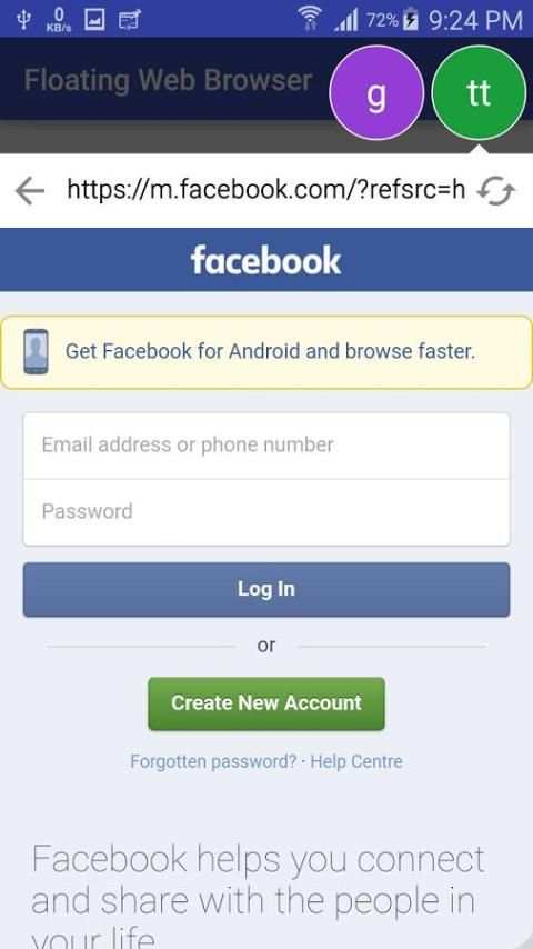 Floating PopUp Web Browser DEV screenshot 1