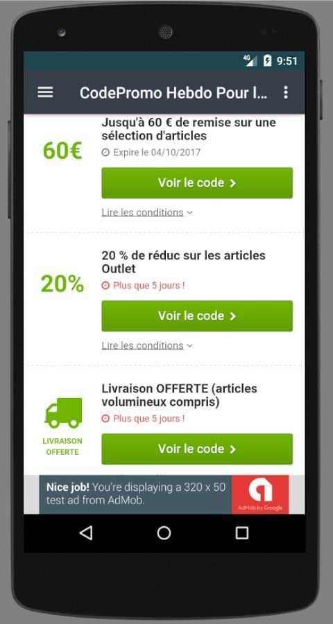 * Code Promo pour la Redoute स्क्रीनशॉट 4