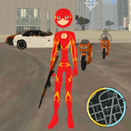 Flash Stickman rope hero - Speed Gangster Hero आइकन