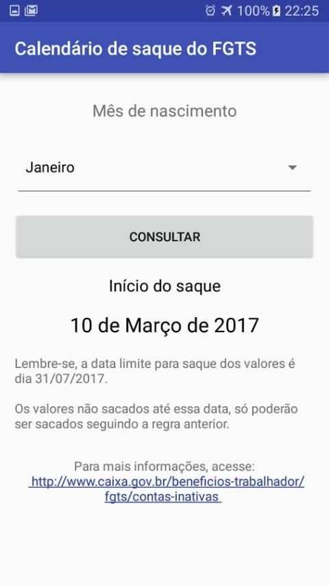 Calendário de Saque do FGTS screenshot 1