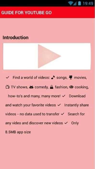 Guide for Youtube Go! скриншот 2