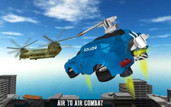 Flying Robot Police Car Driver screenshot 8