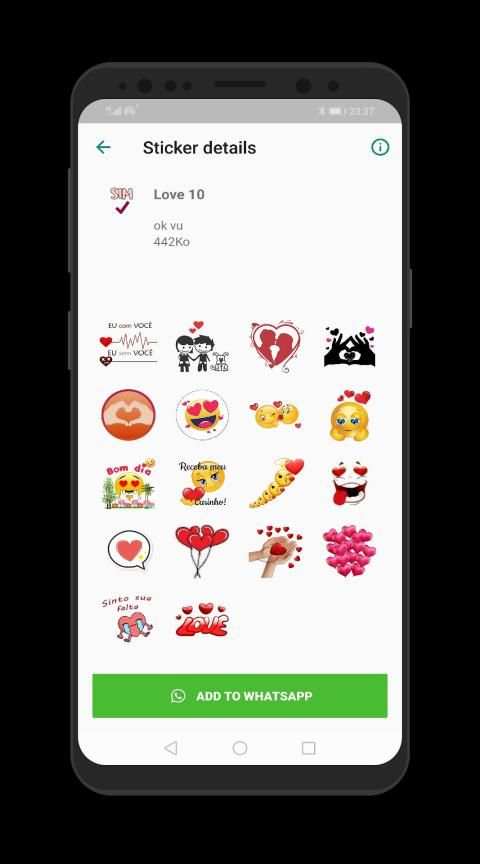 Figurinhas de amor para WhatsApp**WAStickerApps screenshot 4
