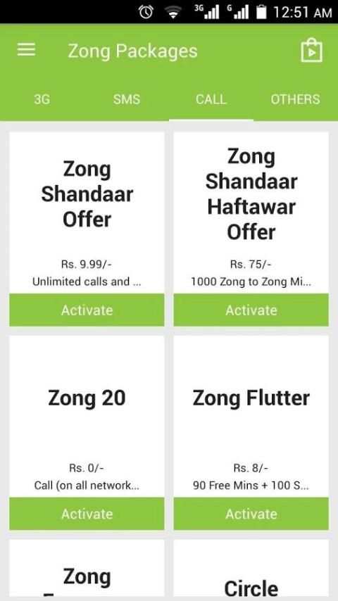 Zong 4G Packages स्क्रीनशॉट 1