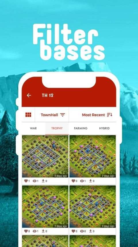 Top Clasher - COC Base Layouts with link screenshot 1