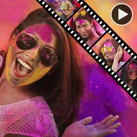Holi Photo To Video Song Maker स्क्रीनशॉट 2