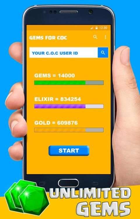 Gems For COC Simulated स्क्रीनशॉट 2