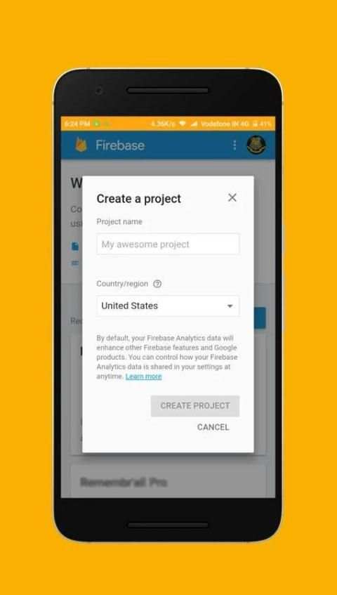 Firebase Console screenshot 4