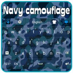 Blue Navy Camouflage Keyboard