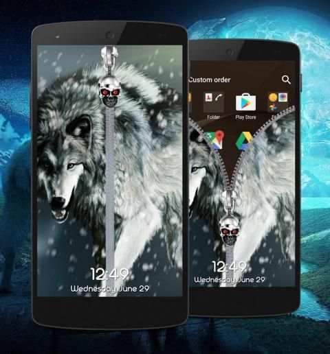Wolf Zipper Lock Screen स्क्रीनशॉट 2