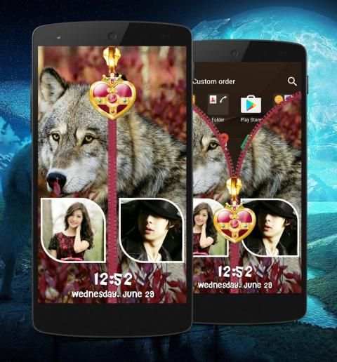 Wolf Zipper Lock Screen स्क्रीनशॉट 3