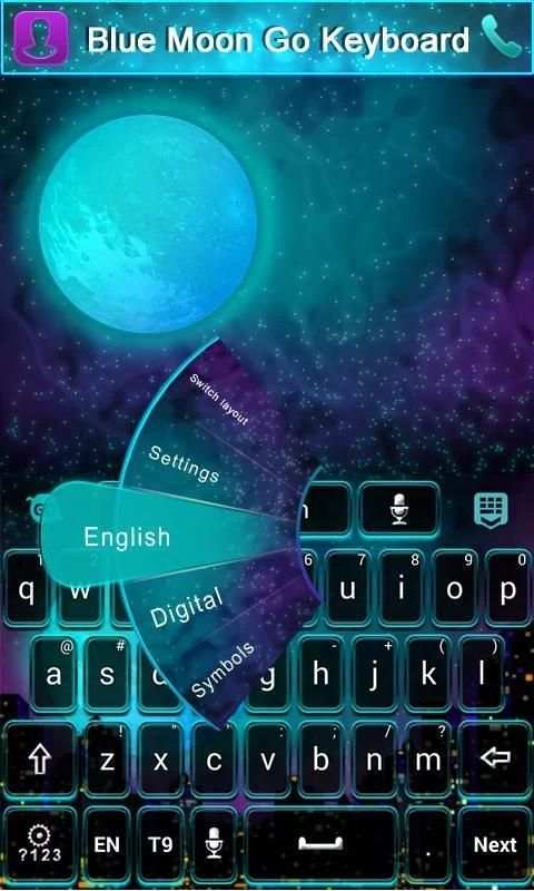 Bluemoon GO Keyboard Theme स्क्रीनशॉट 6
