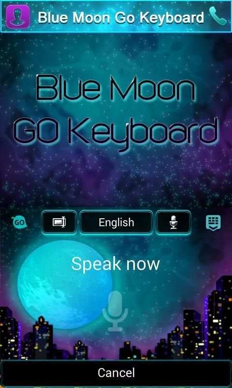 Bluemoon GO Keyboard Theme स्क्रीनशॉट 2
