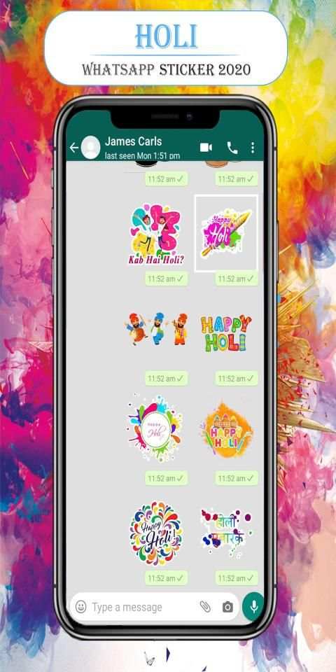 Holi Sticker: Happy Holi & Holi 2020 (WASticker) स्क्रीनशॉट 4