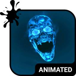 Flame Skull Animated Keyboard