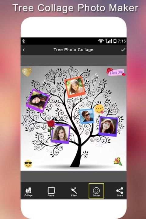 3D Tree Photo Collage Maker скриншот 2
