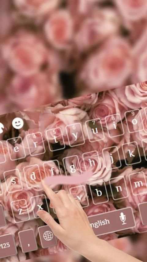 Merah muda Rosa Keyboard Tema screenshot 1