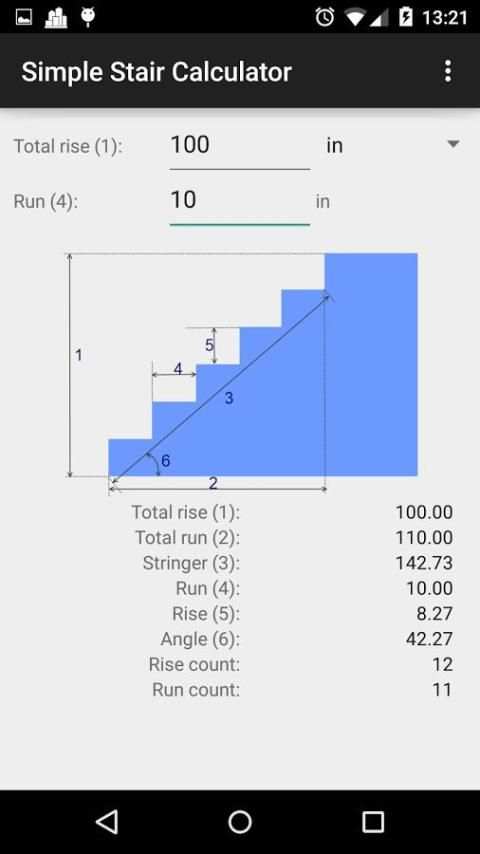 Simple Stair Calculator screenshot 1