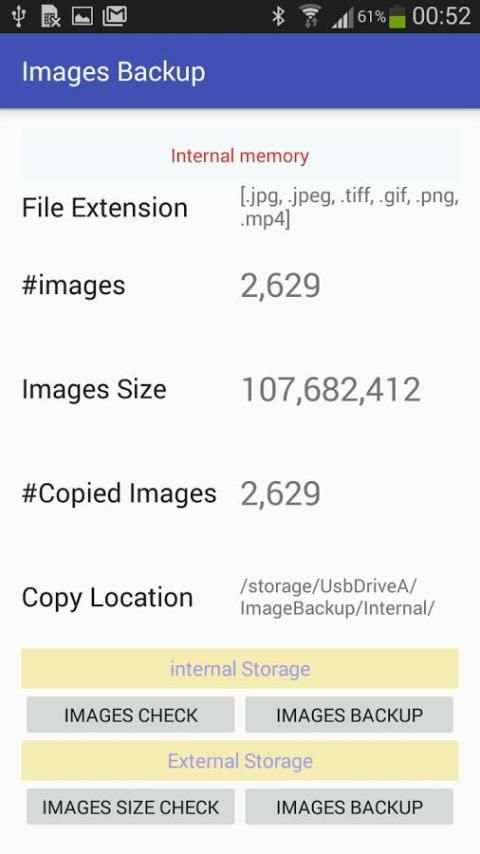 Image Backup Locally on USB 3 تصوير الشاشة