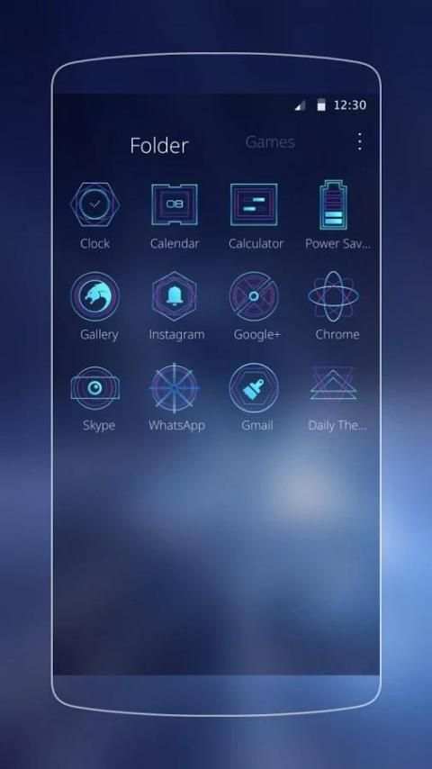 Abstract neon line launcher screenshot 1