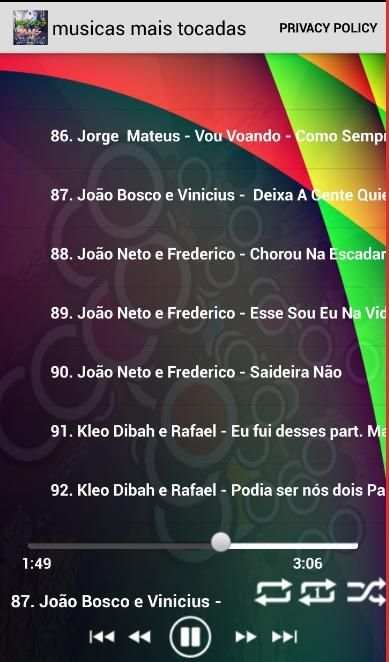 Músicas Mais Tocadas screenshot 3
