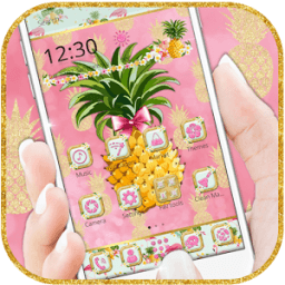 ikon Flamingo Pineapple Fruit Theme