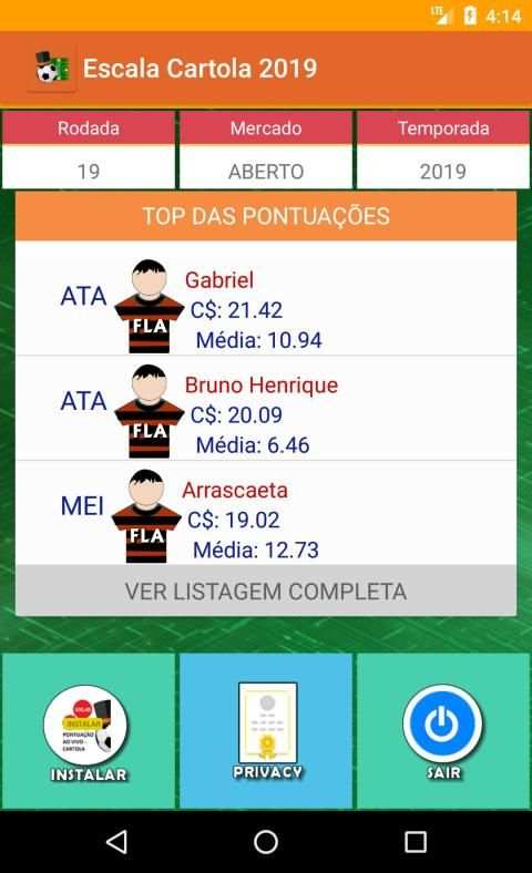 Escala Cartola screenshot 7