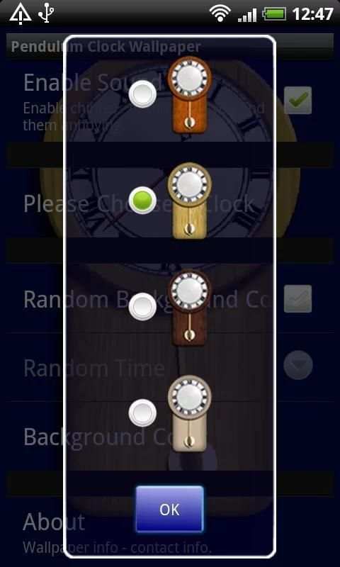 Pendulum Clock LiveWallpaperV2 स्क्रीनशॉट 4