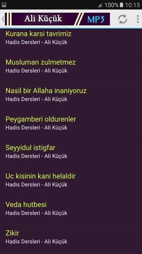 Hadis Dersleri - Ali Küçük Mp3 4 تصوير الشاشة