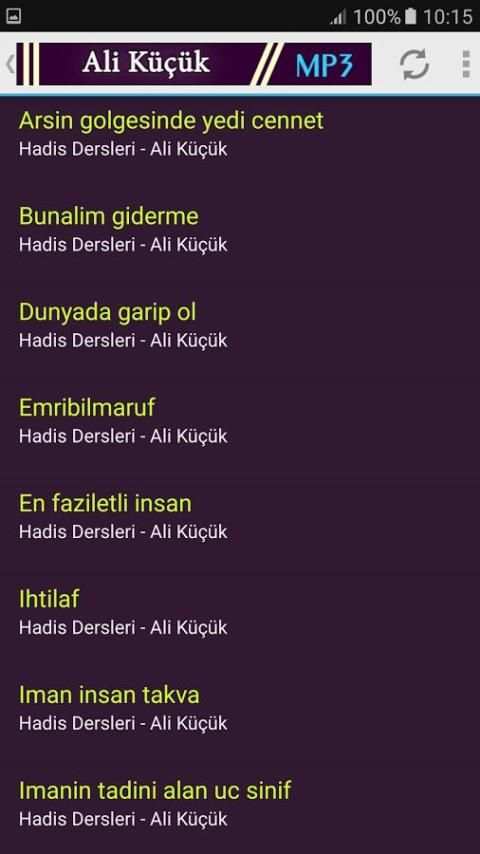 Hadis Dersleri - Ali Küçük Mp3 5 تصوير الشاشة