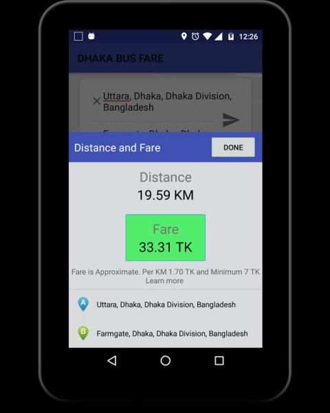 নির্ধারিত বাস ভাড়া - BUS FARE screenshot 2