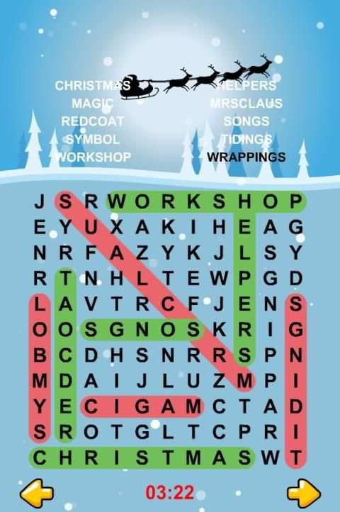 Christmas Word Search Puzzles скриншот 3