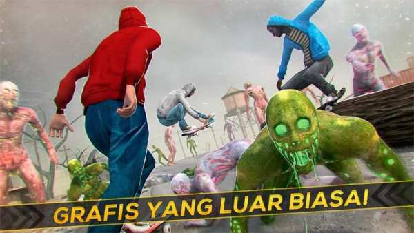 Skateboarding Zombie Lari Game screenshot 2