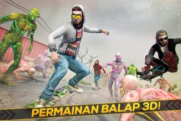 Skateboarding Zombie Lari Game screenshot 9